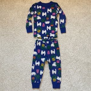 Hanna Andersson cat and plant pajamas in 2T